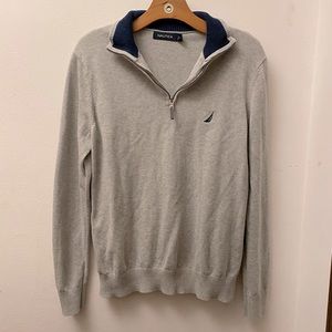 Nautica Oxford quarter zip gray
